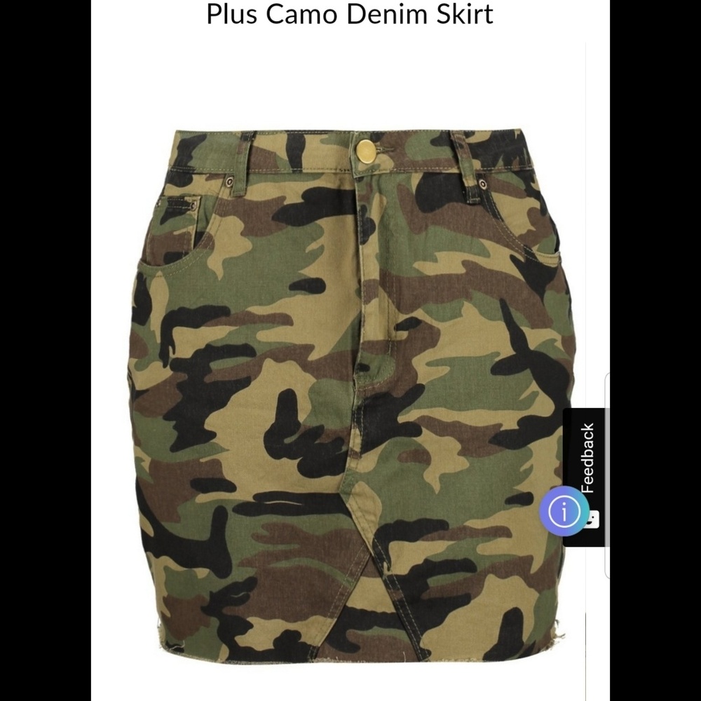 Camo jean skirt